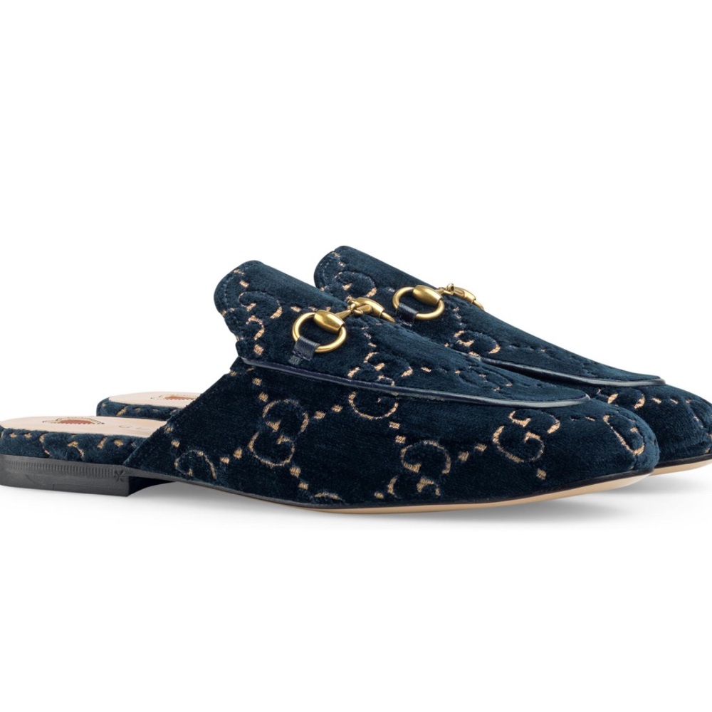 36 Gucci velvet, Princetown mules
